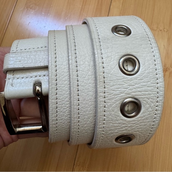 Prada White Leather Belt - Picture 1 of 7